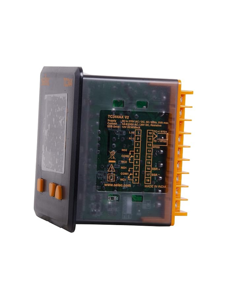 4+4 Digit, 7 Segment Dual Display Temperature Controller Selec TC344AX