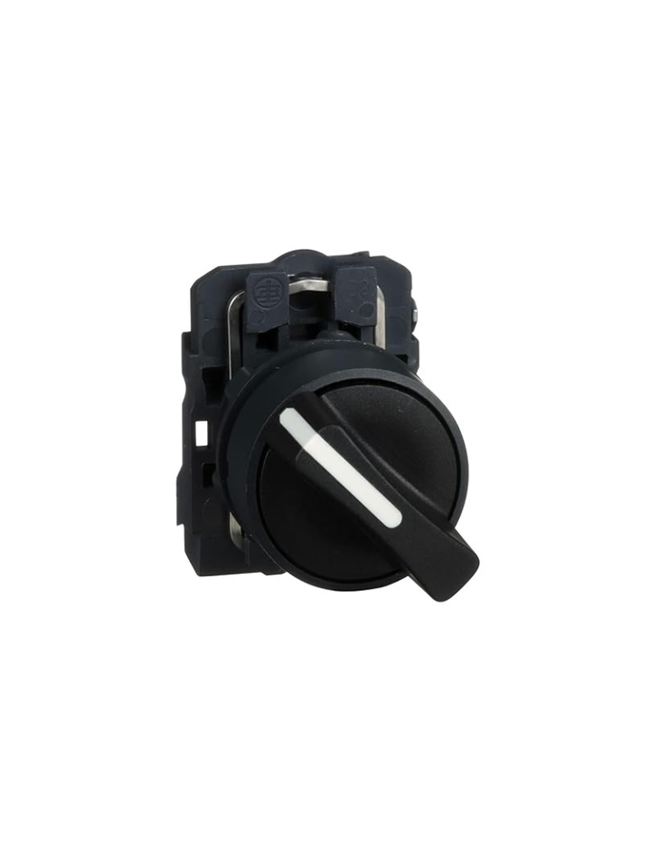 Schneider Electric Harmony XB5 - Selector Switch, Plastic, 2 Positions, Stays Put, Standard handle, 1NO, 22mm Mount, XB5AD21, Black
