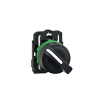 Schneider Electric Harmony XB5 - Selector Switch, Plastic, 2 Positions, Stays Put, Standard handle, 1NO, 22mm Mount, XB5AD21, Black