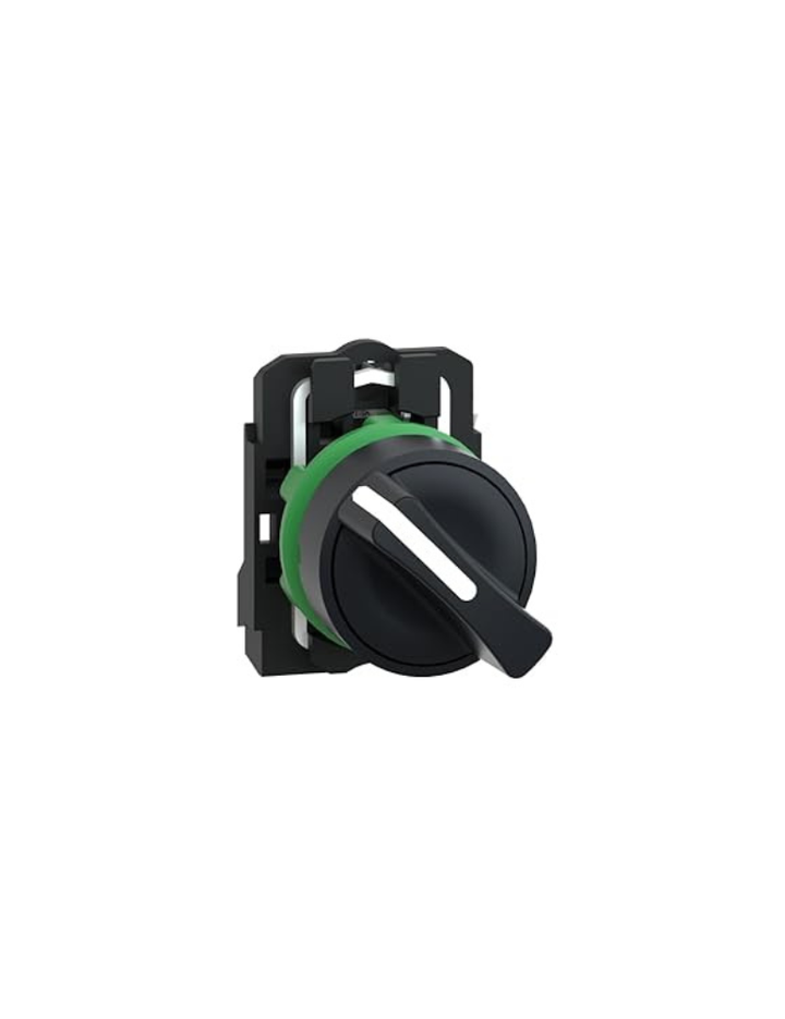 Schneider Electric Harmony XB5 - Selector Switch, Plastic, 2 Positions, Stays Put, Standard handle, 1NO, 22mm Mount, XB5AD21, Black