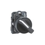 Schneider Electric, selector switch, Harmony XB5N/XB7N, plastic, black, 22mm, short handle, 2 position, stay put, 1 NO, XB5AD21N