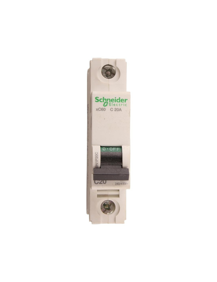Schneider Electric Acti 9 Mcb Xc60 1P 20A C 10000A,A9N1P20C (Pack of 12)