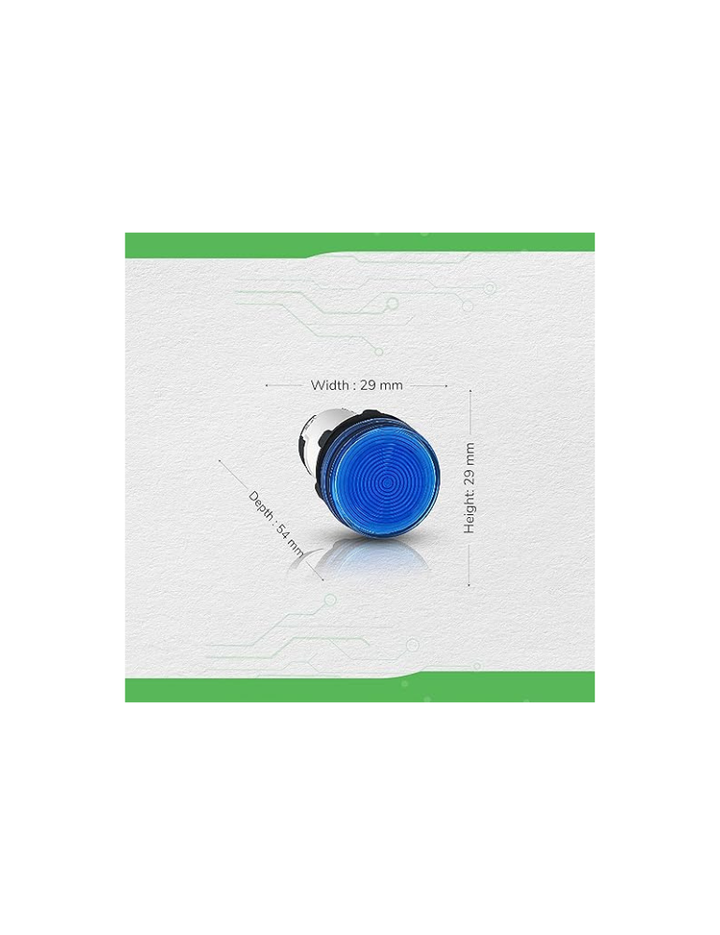 Schneider Electric, monolithic Pilot Light, Harmony XB5N/XB7N, Plastic, Blue, 22mm, LED, 120V AC, XB7EV06GPN