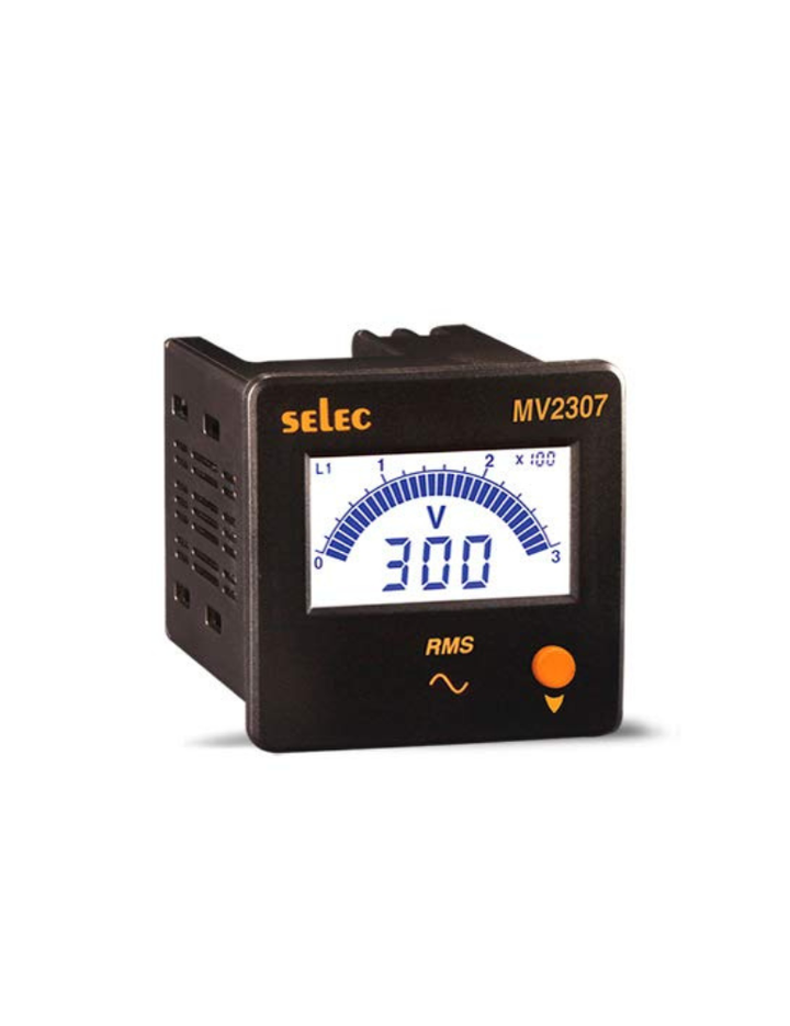 Selec MV2307-230V-CE LCD AMMETERS, 72 x 72 mm