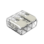 221-683 | WAGO 3-Conductor with Operating levers | 20-10 AWG | Transparent housing | [Box of 30 Pieces]