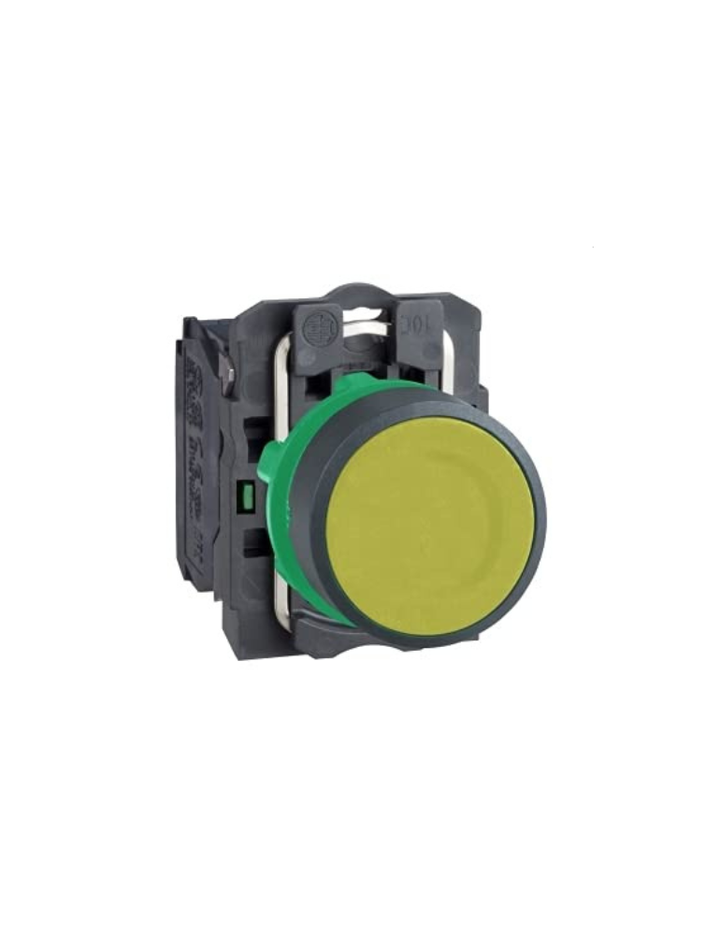 Schneider Electric, XB5AA51N, Harmony XB5, Yellow Push button, 22mm, spring return, 1NO