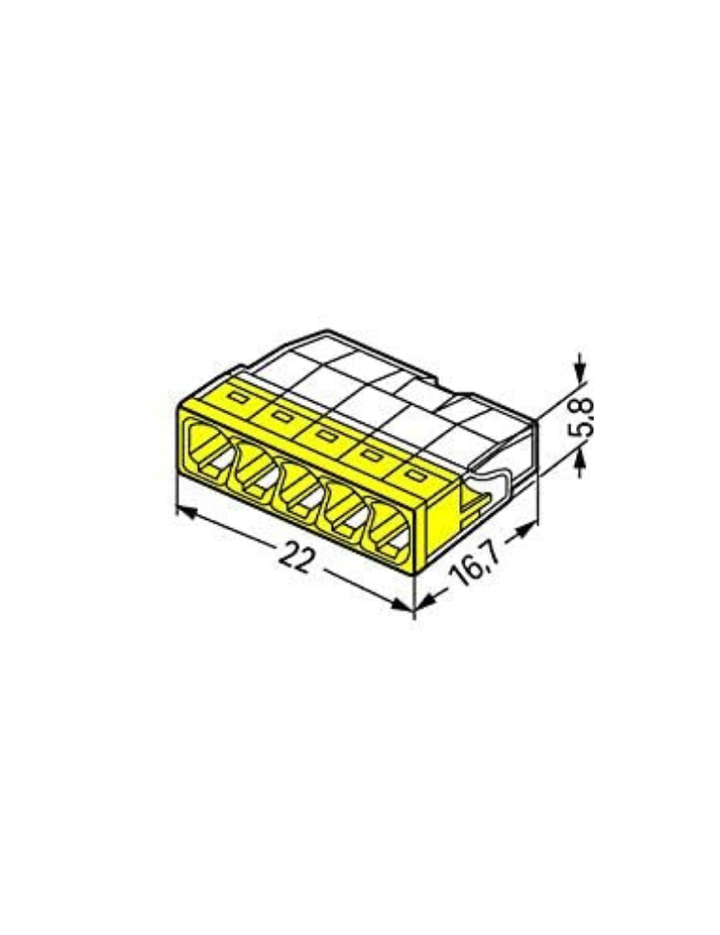 WAGO 2273-205 Compact Conn F. Junction Box Yellow (10 Pieces)