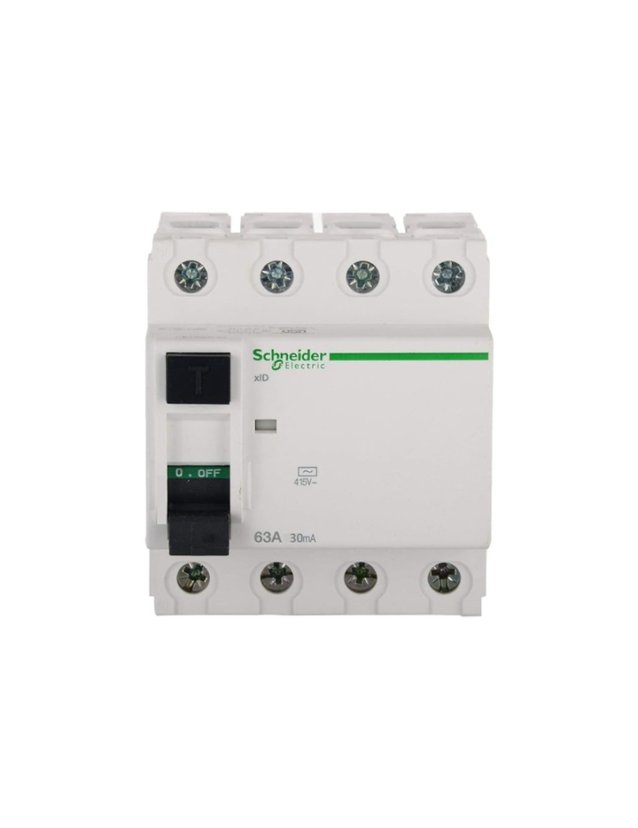 SCHNEIDER 63AMP 4POLE 30MA RCCB RESIDUAL CURRENT CIRCUIT BREAKER