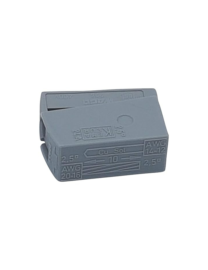 WAGO 224-101 2-Pole, 200 Position, 14-12 AWG, Grey Plastic Panel Mount Lighting Connector (100 pieces)