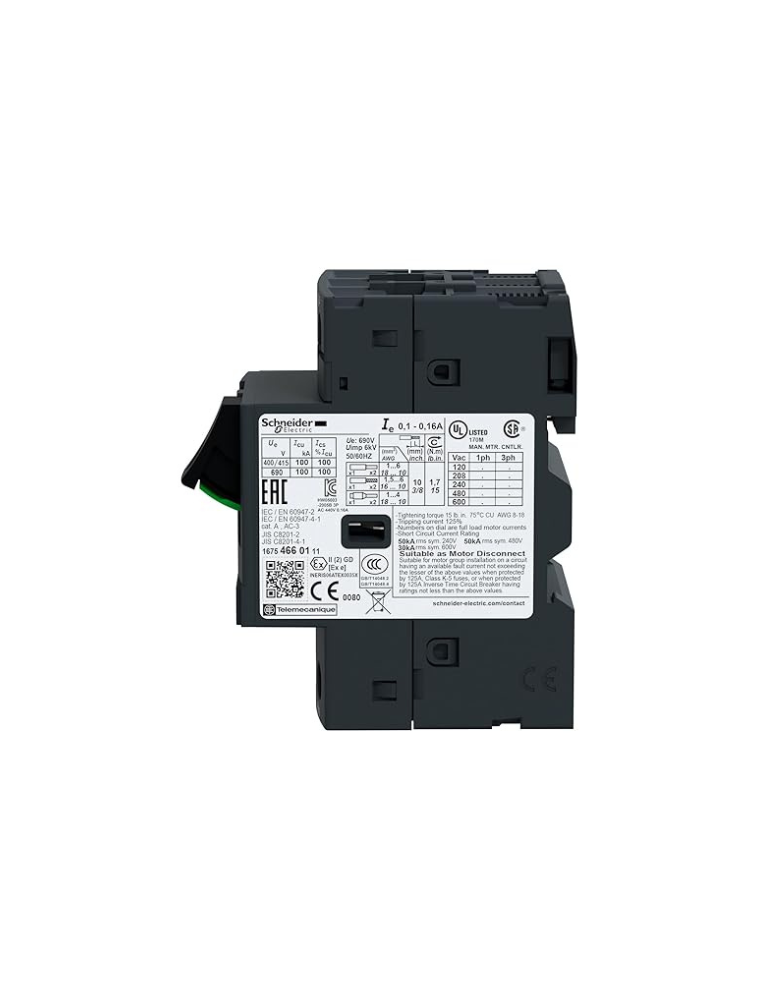 Gv2 Ranges Schneider TeSys GV2-Thermal Magnetic Circuit Breaker 15kA Range(17 to ...