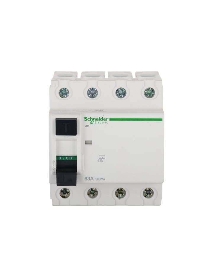Schneider Electric Polycarbonate Acti 9 63 A 4-Pole 300mA RCCB (White), Standard (FE_A9N16260)