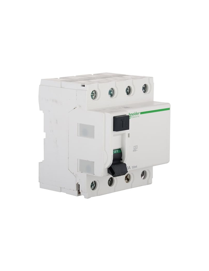 Schneider Acti 9 40-Amp 4-Pole 100mA RCCB, White, Standard (FE_A9N16255)