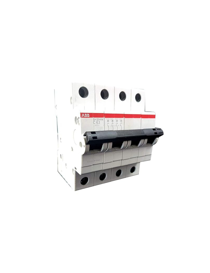 ABB 4P 63A AC MCB SH204 M C63 (White, 3 Pcs)
