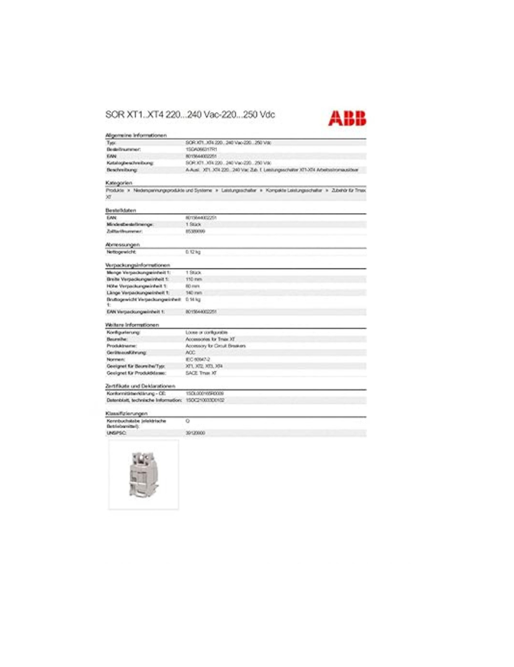ABB SOR XT1..XT4 220 240 Vac-220 250 Vdc - 1SDA066317R1