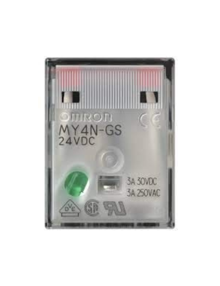 Omron 4 C/O relay MY4N-GS DC24 with Base PYF14A-N, Coil Supply 24VDC