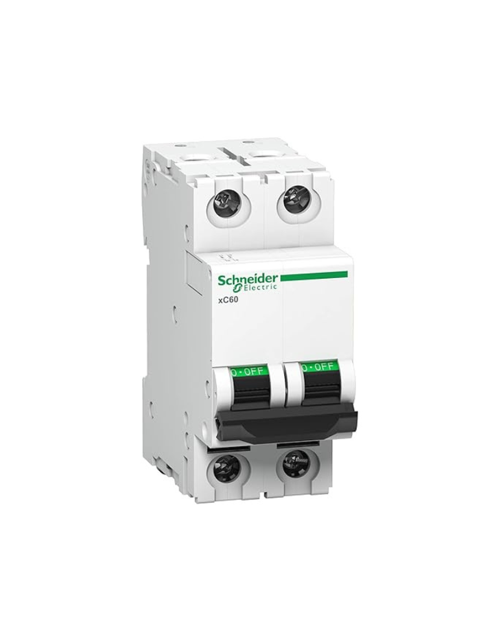 Schneider ACT 9 63 Ampere 2 Pole MCB, White, Standard (ACT 9 'C' CURVE)
