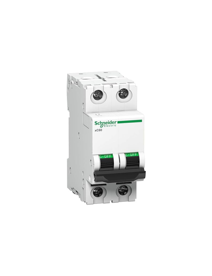 Schneider 50 AMP 2 POLE MCB Schneider ACT 9, White, Standard (A9N2P50C)