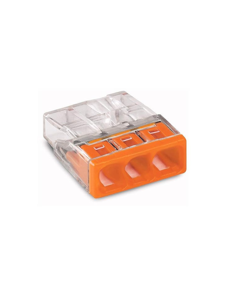 WAGO 2273-203 Compact Push Wire Connector for Junction Boxes, 3-Conductor Connector (10 PK)