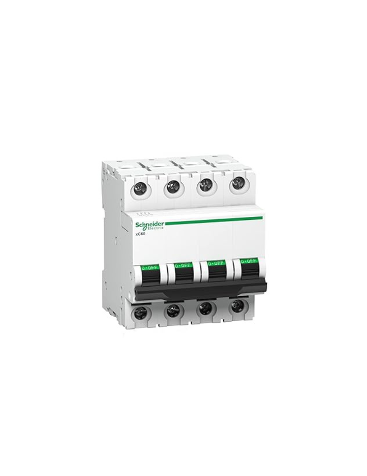 Schneider Electric Miniature circuit breaker MCB A9N4P63CGN Acti 9 MCB xC60-4 poles - 63 A - C curve 10000A