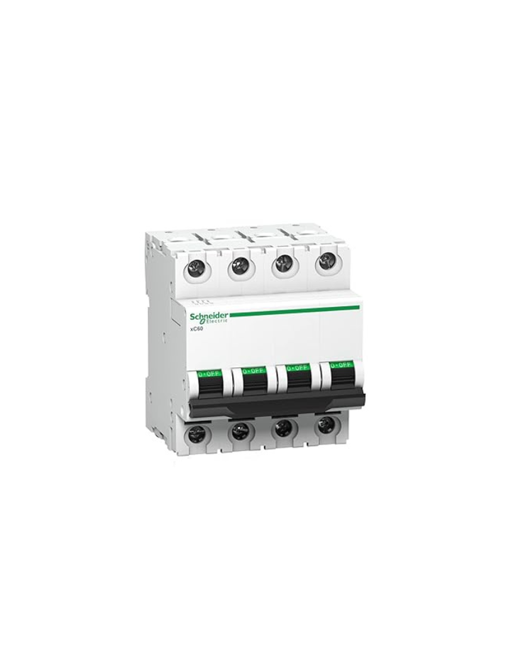 Schneider Electric Miniature circuit breaker MCB A9N4P63CGN Acti 9 MCB xC60-4 poles - 63 A - C curve 10000A