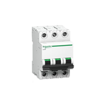 Schneider Electric Acti9 MCB A9N3P63C, 63Amp 3 Pole MCB, C Curve, 10000A (10kA) White Color Miniature Circuit Breaker