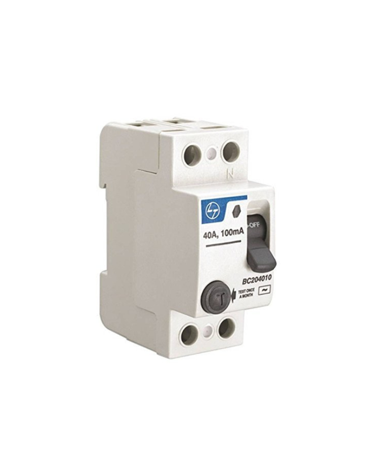 L&T Resin 2 pole 40 Ampere 100mA ELCB,