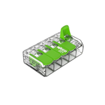 221-425 | WAGO 5-Conductor with levers | 24-12 AWG | Transparent housing | [25 Pieces]