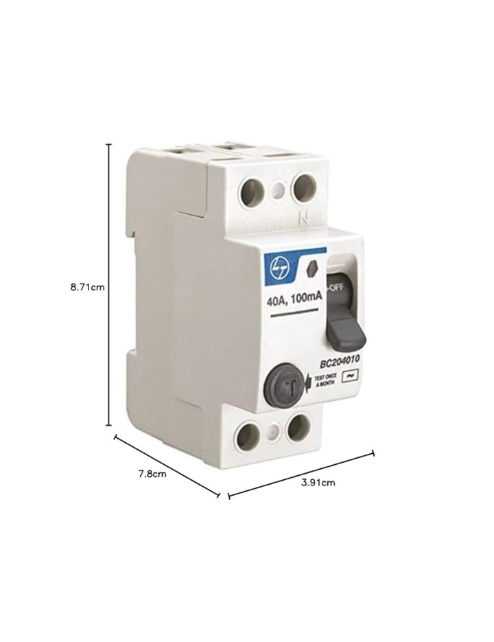 L&T Resin 2 pole 40 Ampere 100mA ELCB,