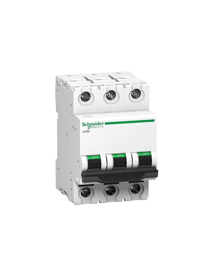 Schneider Electric Acti9 MCB A9N3P32C, 32Amp 3 Pole MCB, C Curve, 10000A (10kA) White Color Miniature Circuit Breaker