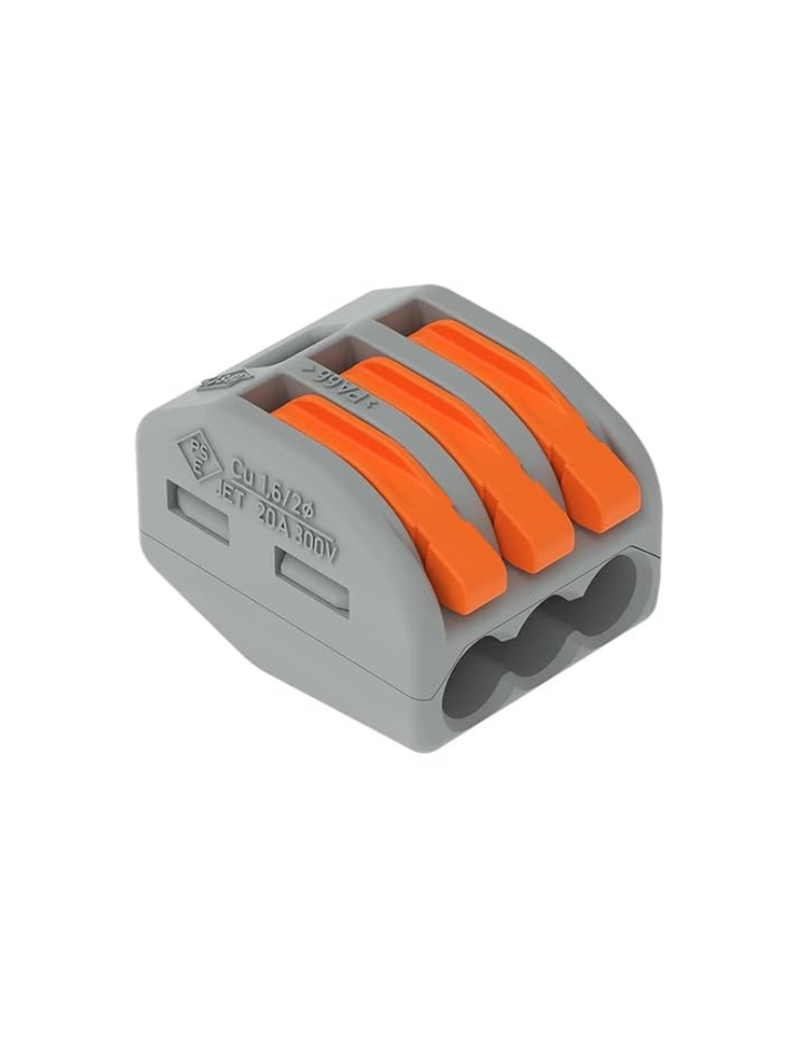 Wago Compact 3 Wire Splice Connector 222-413 32A 4mm 50Pcs