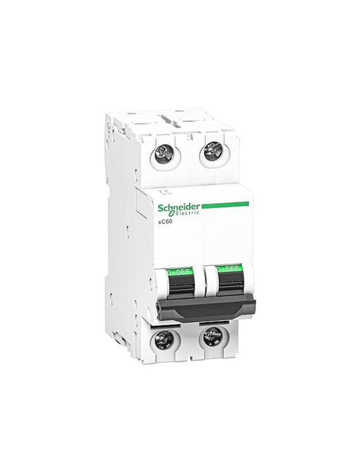 Schneider Electric Acti9 MCB A9N2P16C, 16Amp 2 Pole MCB, C Curve, 10000A (10kA) White Color Miniature Circuit Breaker