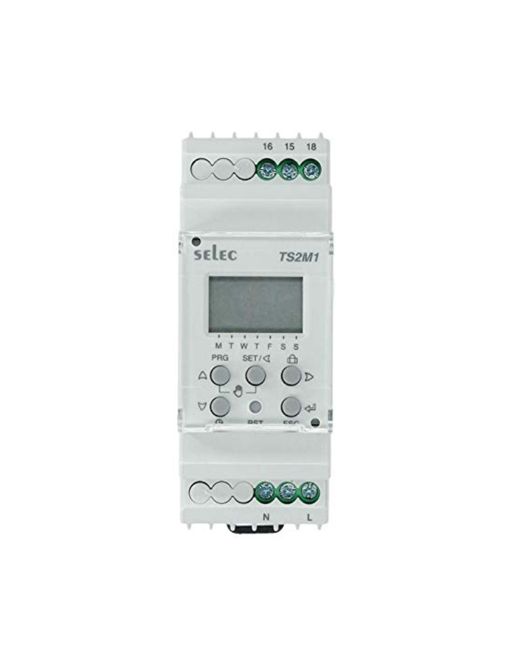 SELEC TS2M1-1, Daily/weekly timer switch, Din rail mount, 50 ON-OFF Steps, CE Certified product