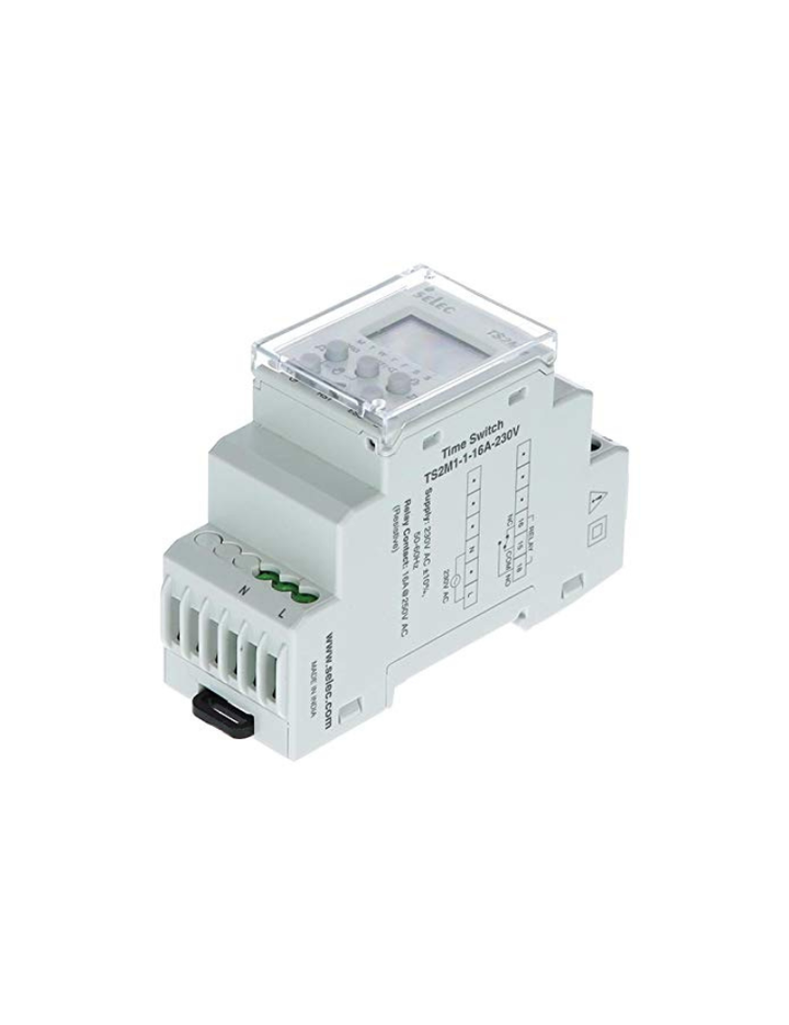 SELEC TS2M1-1, Daily/weekly timer switch, Din rail mount, 50 ON-OFF Steps, CE Certified product