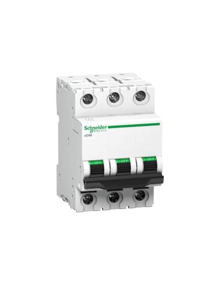 Schneider ACT 9 20A 3 Pole MCB, White, Standard (A9N3P20C)