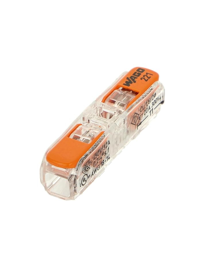 WAGO 221-2411 Inline Splicing Connectors 2-Conductor AWG 20-14 Gauge - 20 Pack