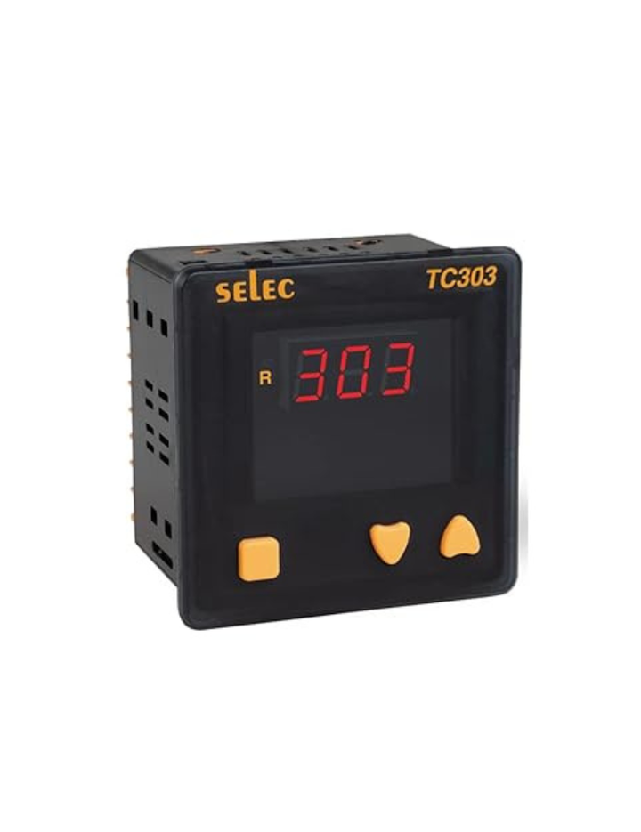 TC303A, 3-Digit single Red display, Single set point, Temperature controller with Relay output, 90 to 270V AC/DC