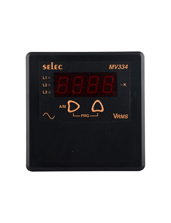Selec MV 334-230V AC Three Phase Voltmeter