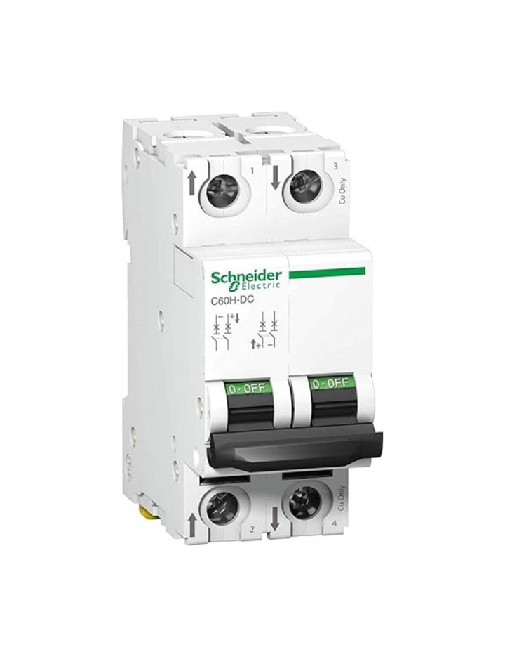 Schneider Electric 16 Ampere 2 Pole DC Solar MCB (White, SC-TP-MCB16)