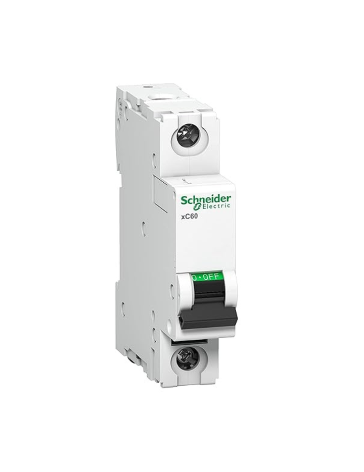 Schneider Electric Acti9 MCB A9N1P06C, 6Amp 1 Pole MCB, C Curve, 10000A (10kA) White Color Miniature Circuit Breaker