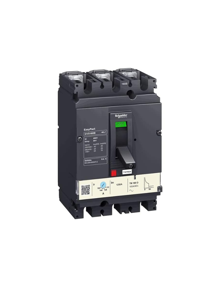 Schneider Electric MCCB Cvs160B Tm160D 3P3D,LV516303 (Pack of 1)