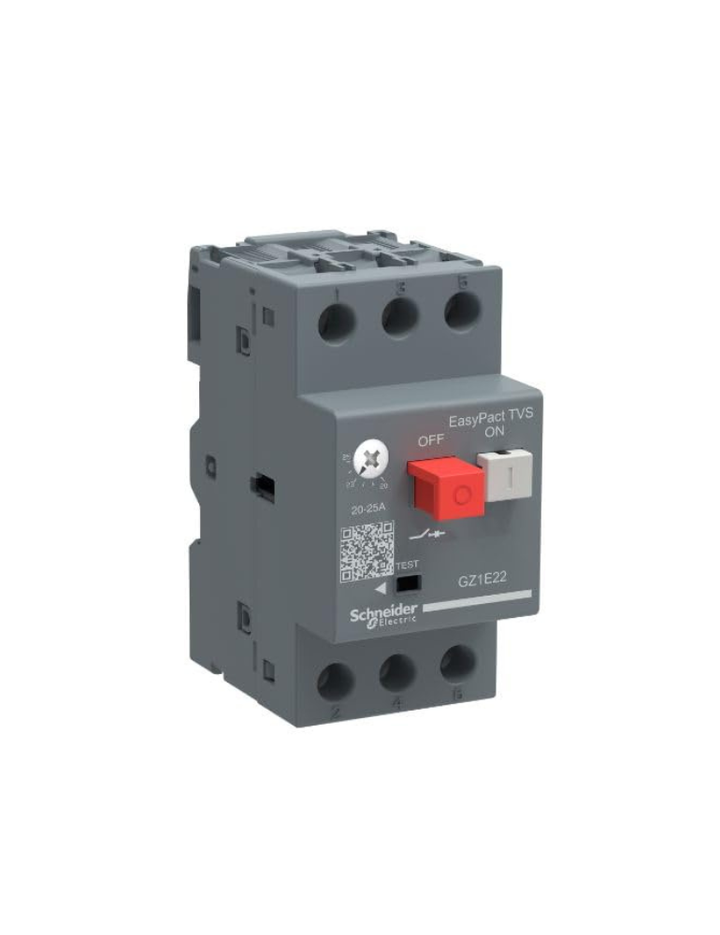 Schneider Motor Circuit Breaker GZ1-3 Poles 3D Range(6A to 10A) thermomagnetic Trip Unit Push Button control GZ1E14