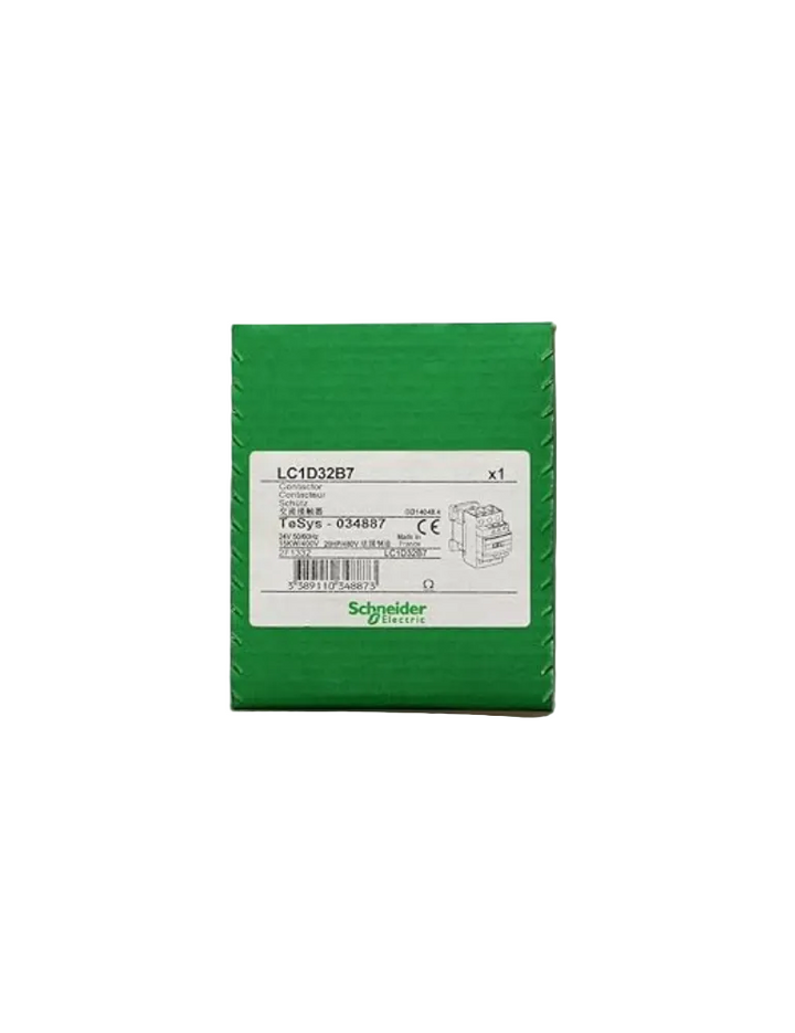 Schneider AC Contactor 3P LC1D32 LC1D32B7 LC1-D32B7 32A 24V coil, Multicolour