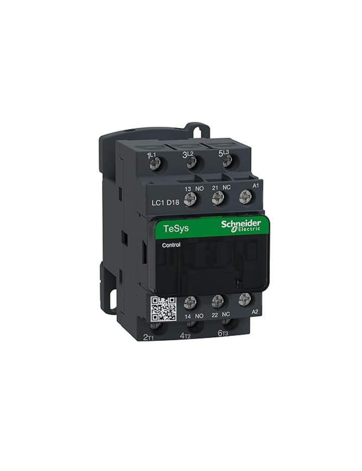 Schneider Electric LC1D18 Contactor 18A TP 1NO+1NC 110VAC - LC1D18F7