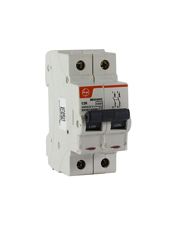 L&T 40A C Curve 2 Pole Mcb, Bb20400C