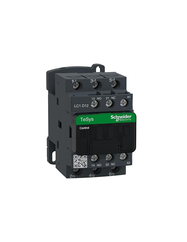 Schneider TeSys D contactor - 3P(3 NO) - AC-3 440 V 12 A - 415 V AC Coil LC1D12N7, Multi-Coloured