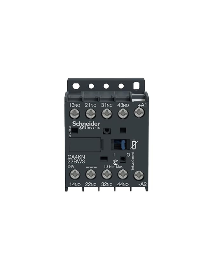 Schneider Electric TeSys K control relay for the control of electromagnetic loads with pole contact composition 2 NO + 2 NC,<= 690 V, 24 V DC low consumption - CA4KN22BW3