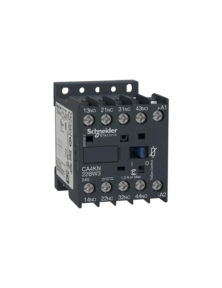Schneider Electric TeSys K control relay for the control of electromagnetic loads with pole contact composition 2 NO + 2 NC,<= 690 V, 24 V DC low consumption - CA4KN22BW3
