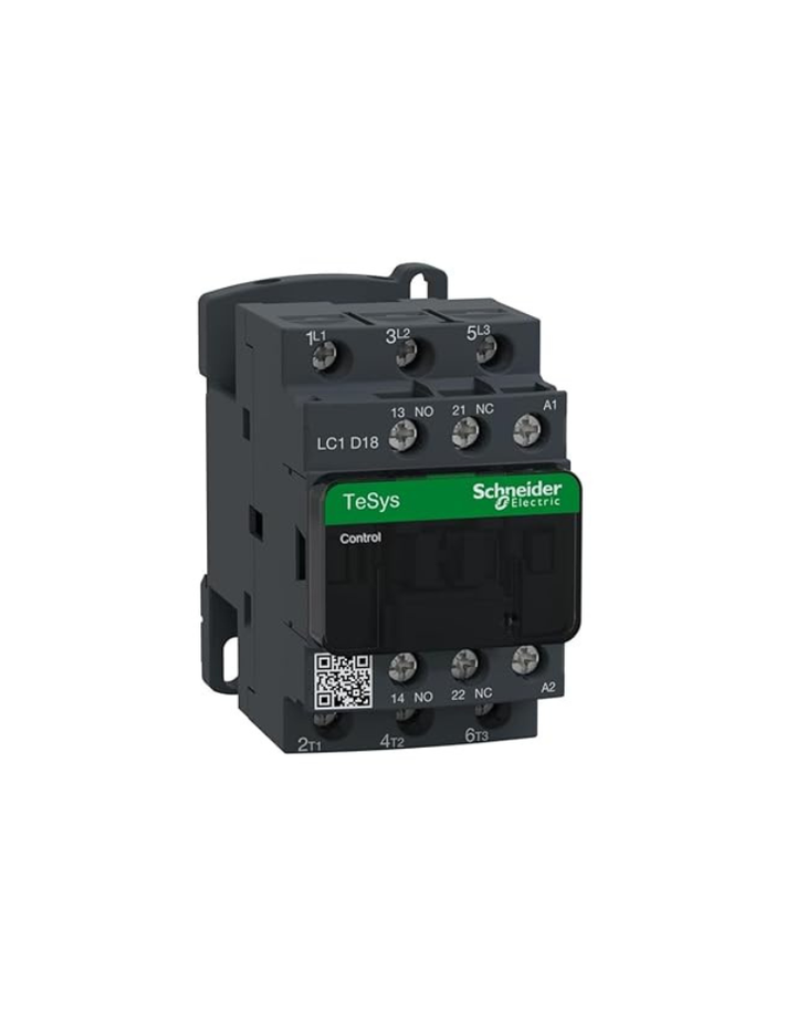 Schneider Electric LC1D18B7 TeSys D contactor for motor control, resistive load with poles composition 3P,440 V 18 A - 24 V AC coil - LC1D18B7