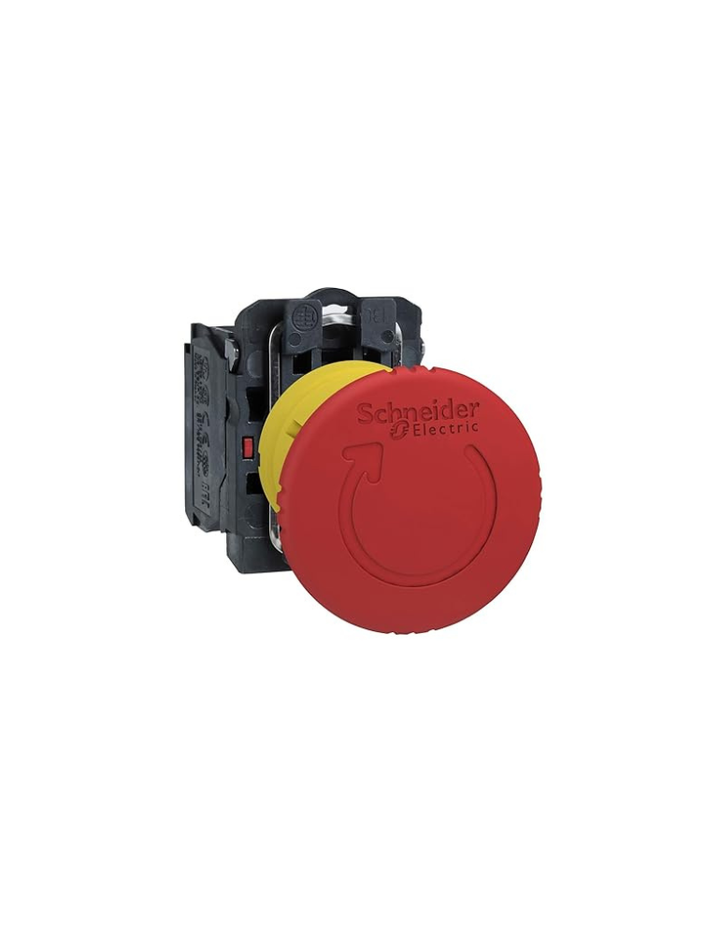 Schneider Electric, emergency switching off push button, Harmony XB5N/XB7N, plastic, red, 30mm, turn to release, 1 NC, XB5AS442N