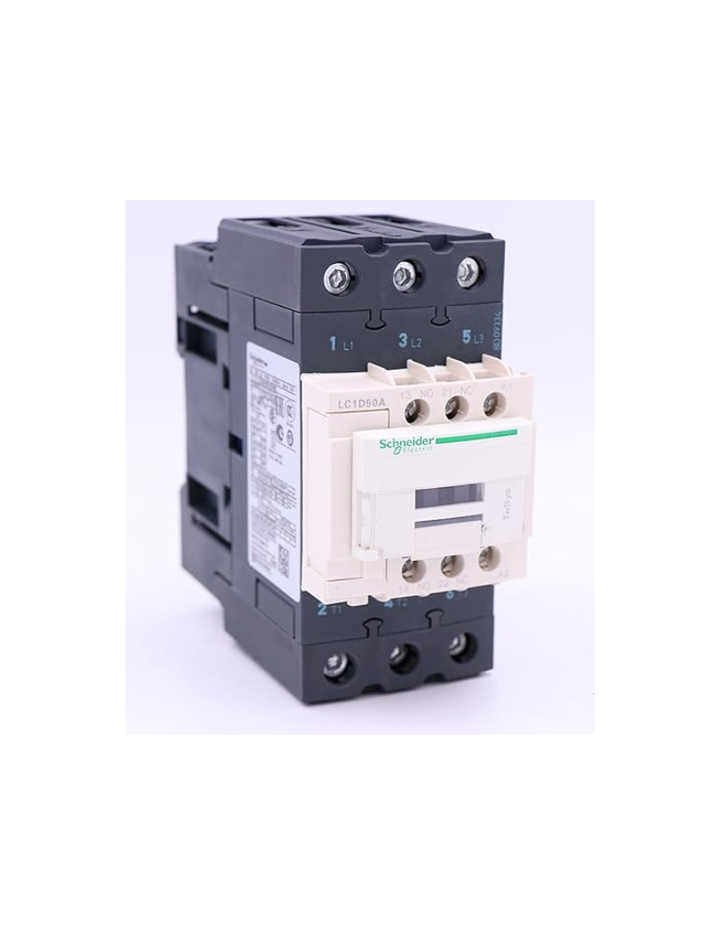 Schneider Electric TeSys D - AC Contactor - 50A, AC3 (lt= 440 V), 110VAC Coil, 3 Pole (3NO) Plate & Rail Mounting Contactor, LC1D50AF7 Contactor